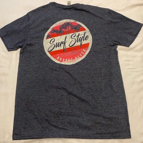 NEW Softstyle Charcoal Surf Style Orange Beach Alabama Graphic Tee Size L - Picture 5 of 5